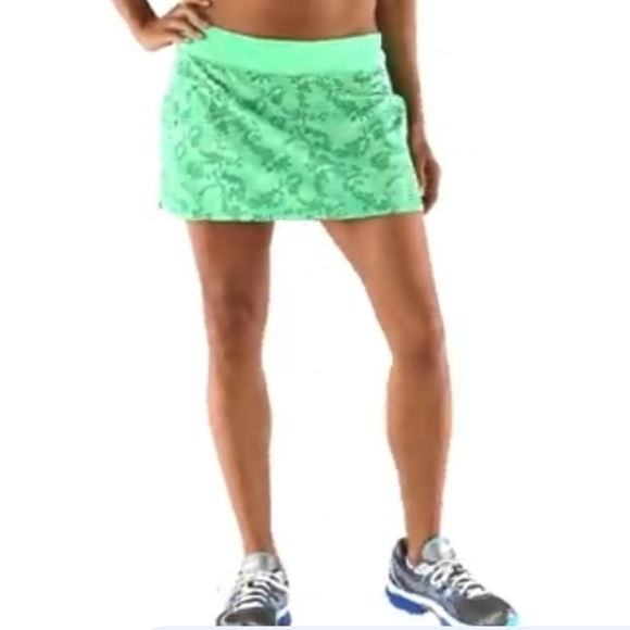 Patagonia Nine Trails Green Geometric Design Running Skirt Skort Tennis Size S - Picture 2 of 16